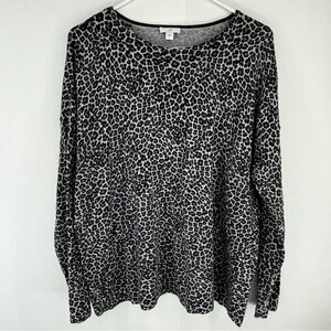 J JILL women’s animal print sweater L Large
